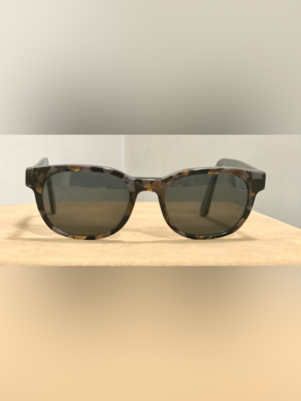 Classic Tortoiseshell Polarized Men's Sunglasses - Dark Green Lenses